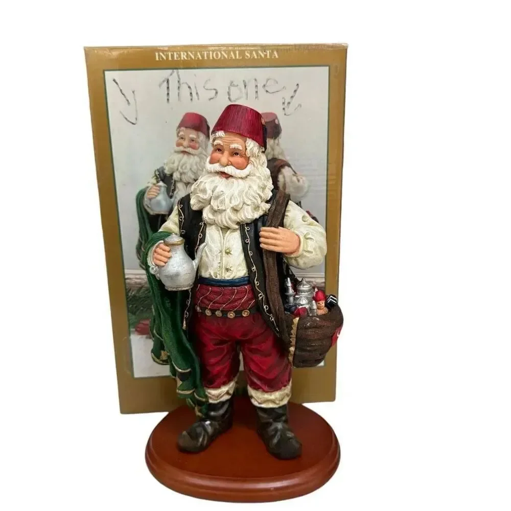 Dillard's Trimmings Vintage International Santa Figurine country Turkey 8” tall